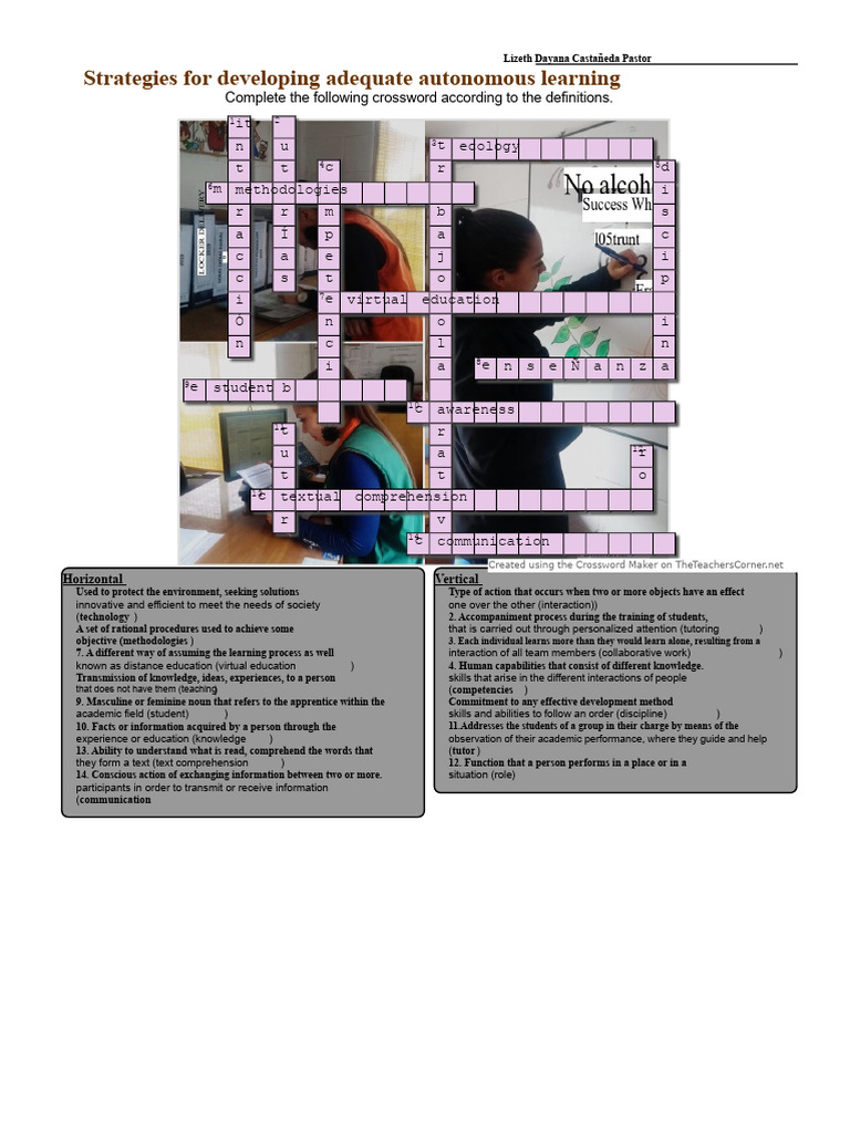 Crossword Learning Solved. | PDF | Educational Technology | Information