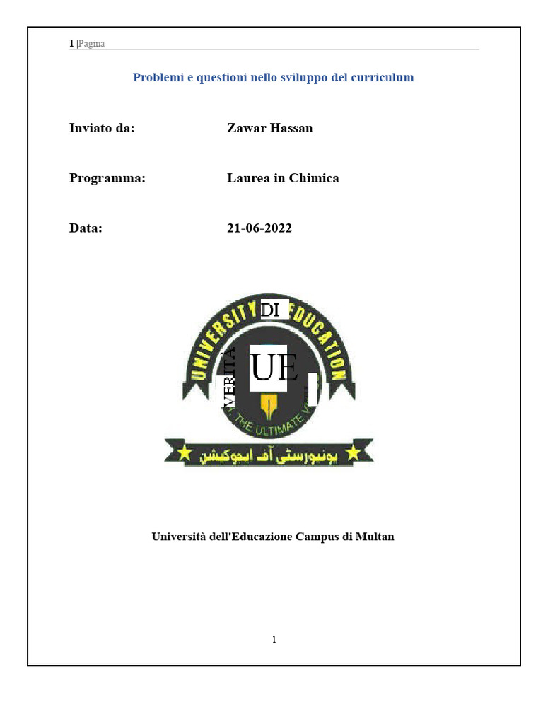 Problemi e Questioni Nello Sviluppo Del Curriculum | PDF