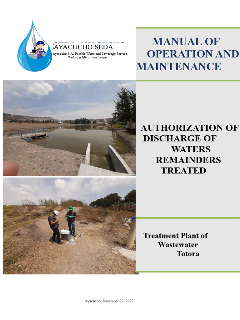 Totora Wastewater Treatment Manual | PDF | Sewage Treatment | Sewage