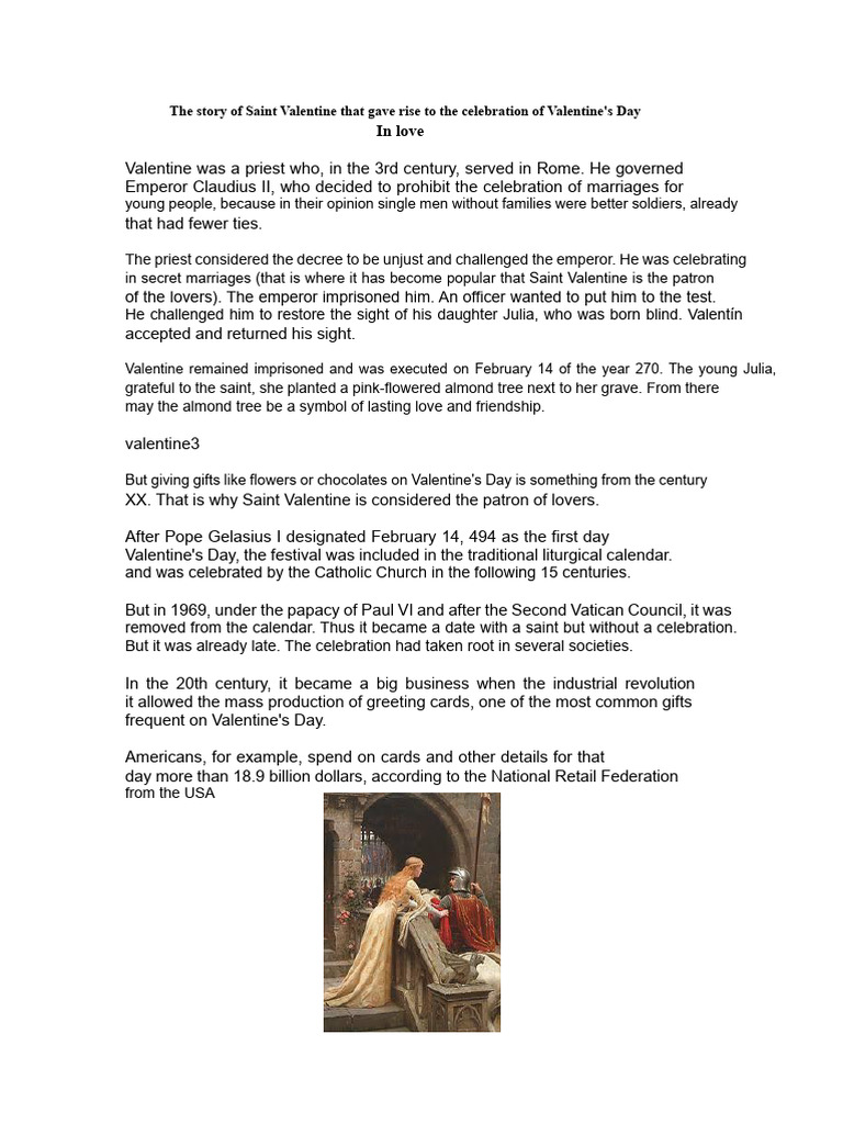 The Story of Saint Valentine That Gave Rise To The Celebration of ...