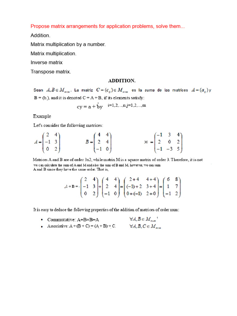 Matrix Operations and Inverses Explained | PDF