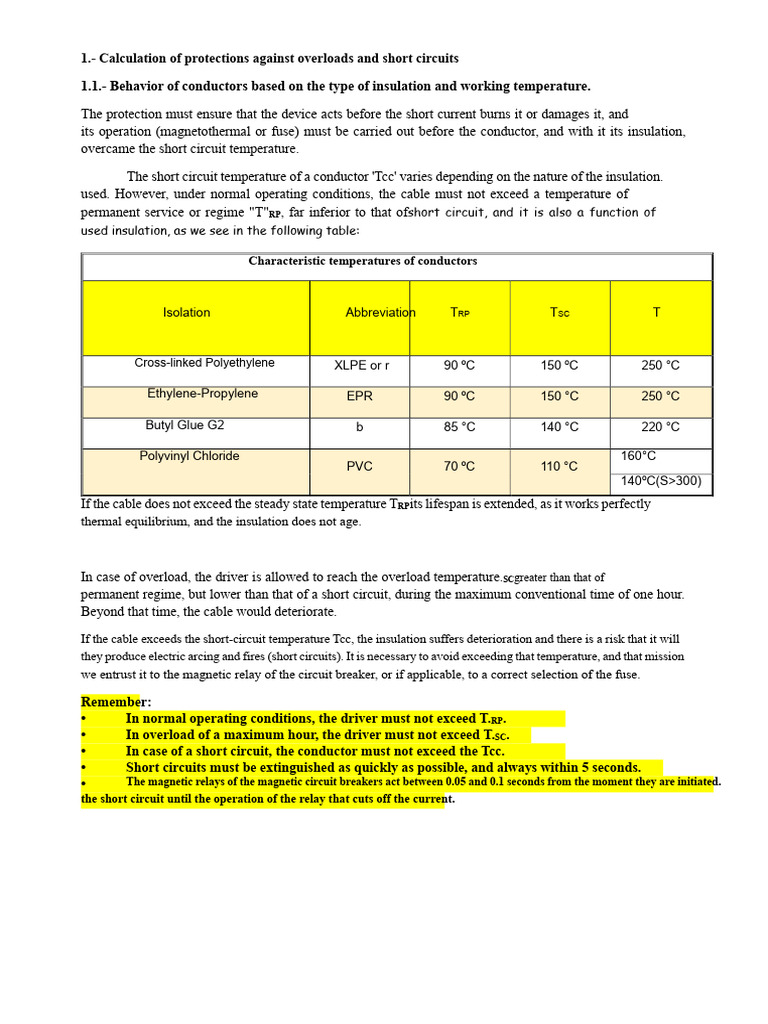 Short Circuit and Overload Protection Guide | PDF | Electric Current ...