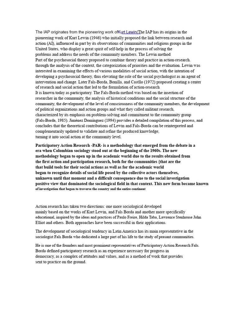 Understanding Participatory Action Research | PDF | Participatory ...