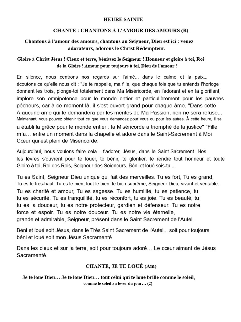 Adoration et Miséricorde dans le Saint-Sacrement | PDF | Miséricorde ...