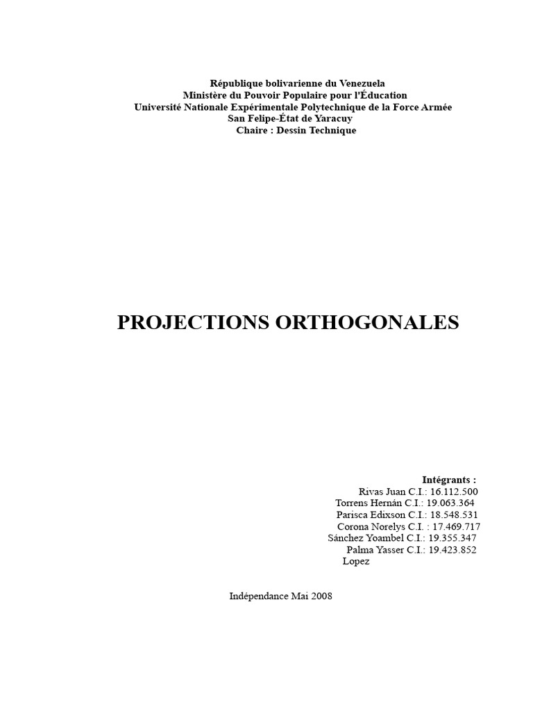 Projections Orthogonales en Géométrie Descriptive | PDF | Perspective ...