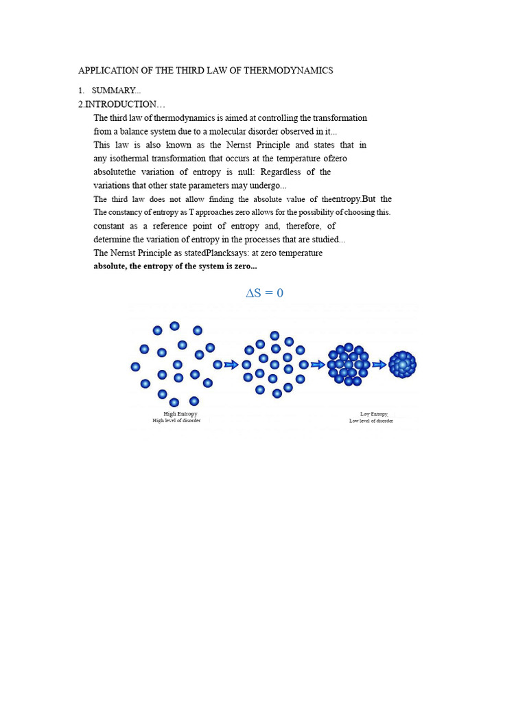 Third Law of Thermodynamics Explained | PDF | Thermodynamics | Entropy