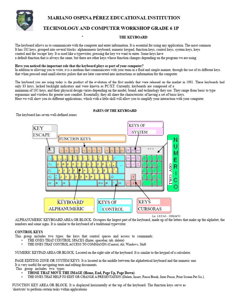 Keyboard Workshop GRADE 6 1P | PDF | Computer Keyboard | Hand