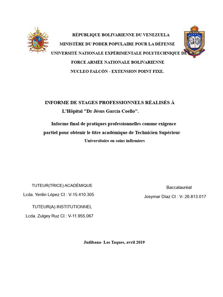 Rapport de stage en soins infirmiers | PDF | Allaitement | Hôpital