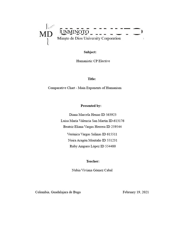Comparative Table of Main Exponents of Humanism | PDF | Psychotherapy ...