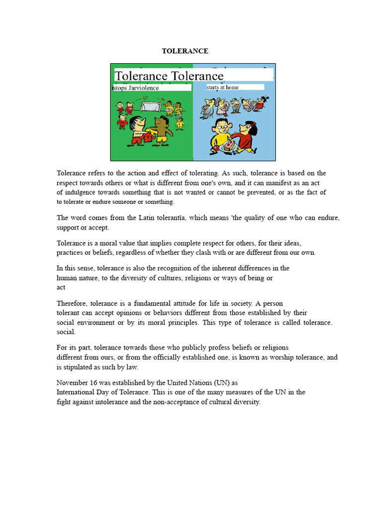 Tolerance | PDF | Toleration | Social Psychology