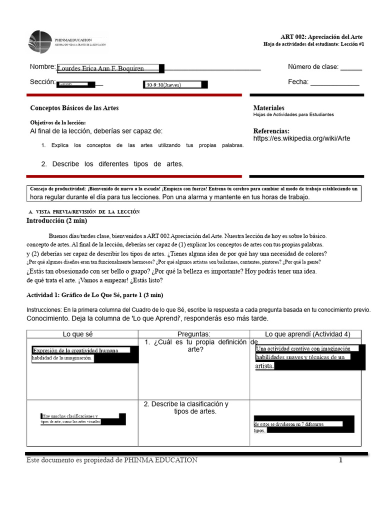 Sas 1 Art 002 | PDF | Las artes | Educación en artes liberales