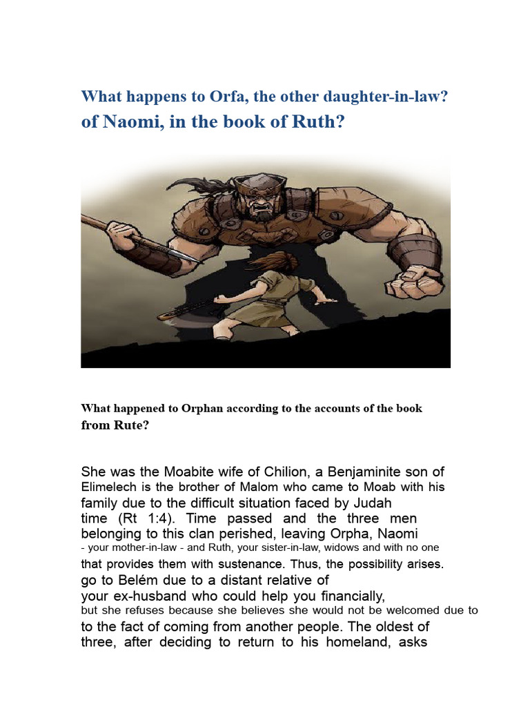 Orpah: Naomi's Daughter-in-Law's Choice | PDF | Ruth (Biblical Figure ...