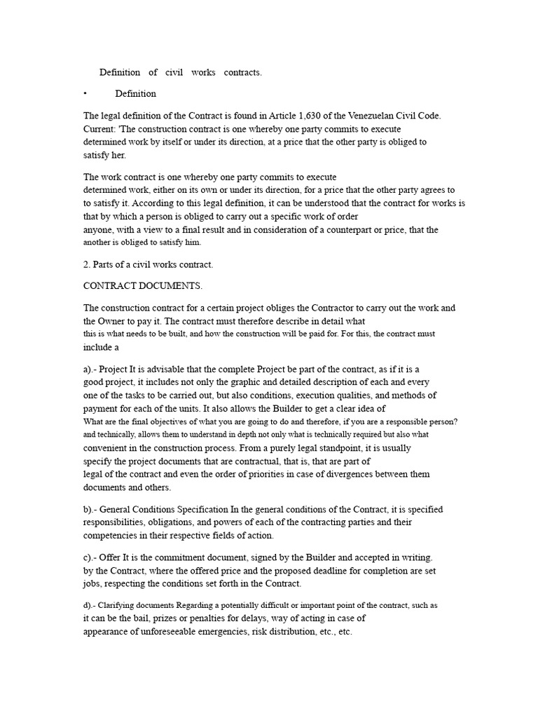 Civil Works Contracts Explained | PDF