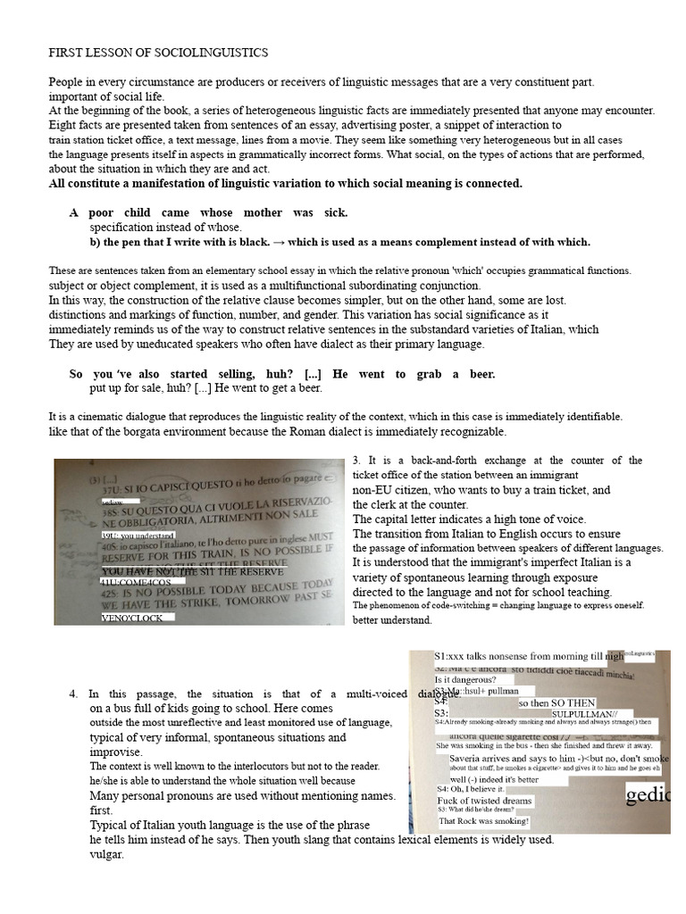 Introduction to Sociolinguistics Concepts | PDF | Sociolinguistics ...