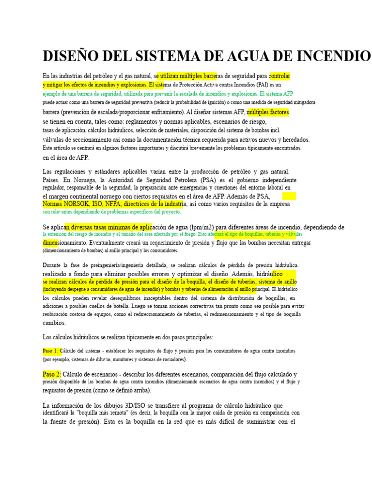 Diseño Del Sistema de Agua Contra Incendios | PDF | Fibra de vidrio | Agua