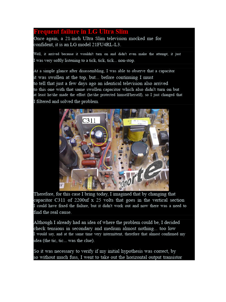 Frequent Failure in Ultra Slim | PDF | Capacitor | Electrical Engineering
