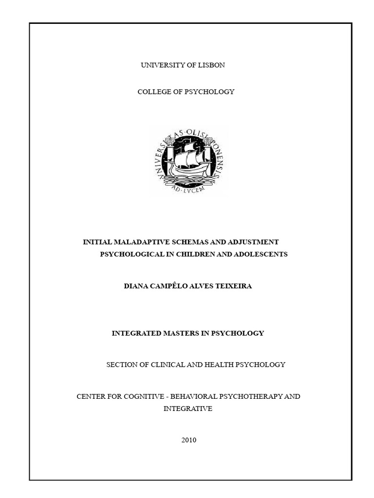 Early Maladaptive Schemas in Youth | PDF | Schema (Psychology) | Social ...