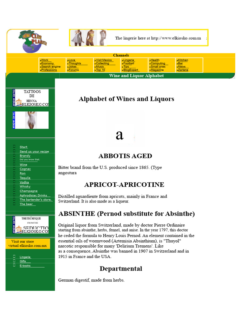 Alphabet of Wines and Liquors Guide | PDF | Whisky | Scotch Whisky