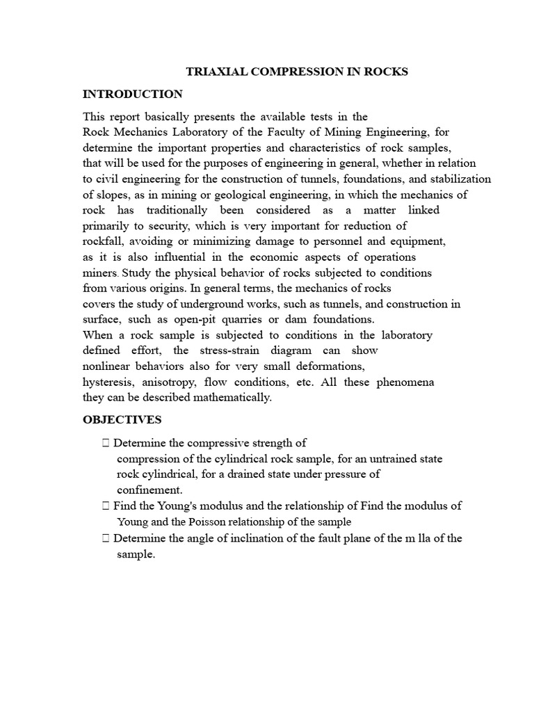 Triaxial Compression Testing of Rocks | PDF | Deformation (Engineering ...