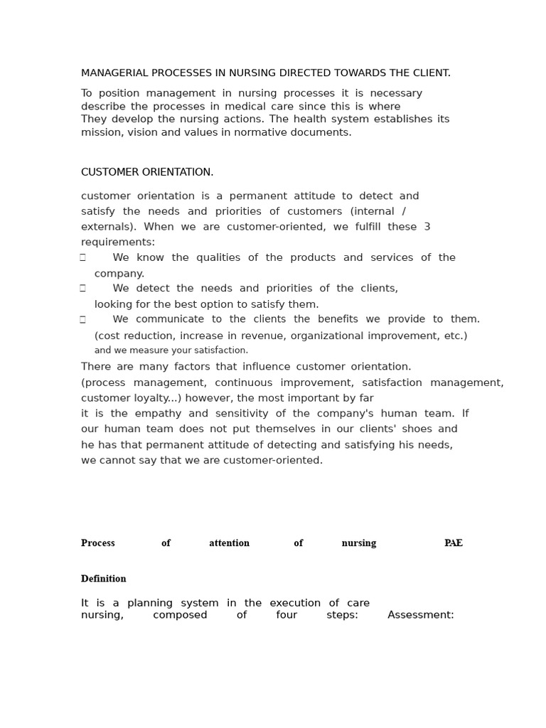 Managerial Processes in Nursing Directed at The Client | PDF | System ...