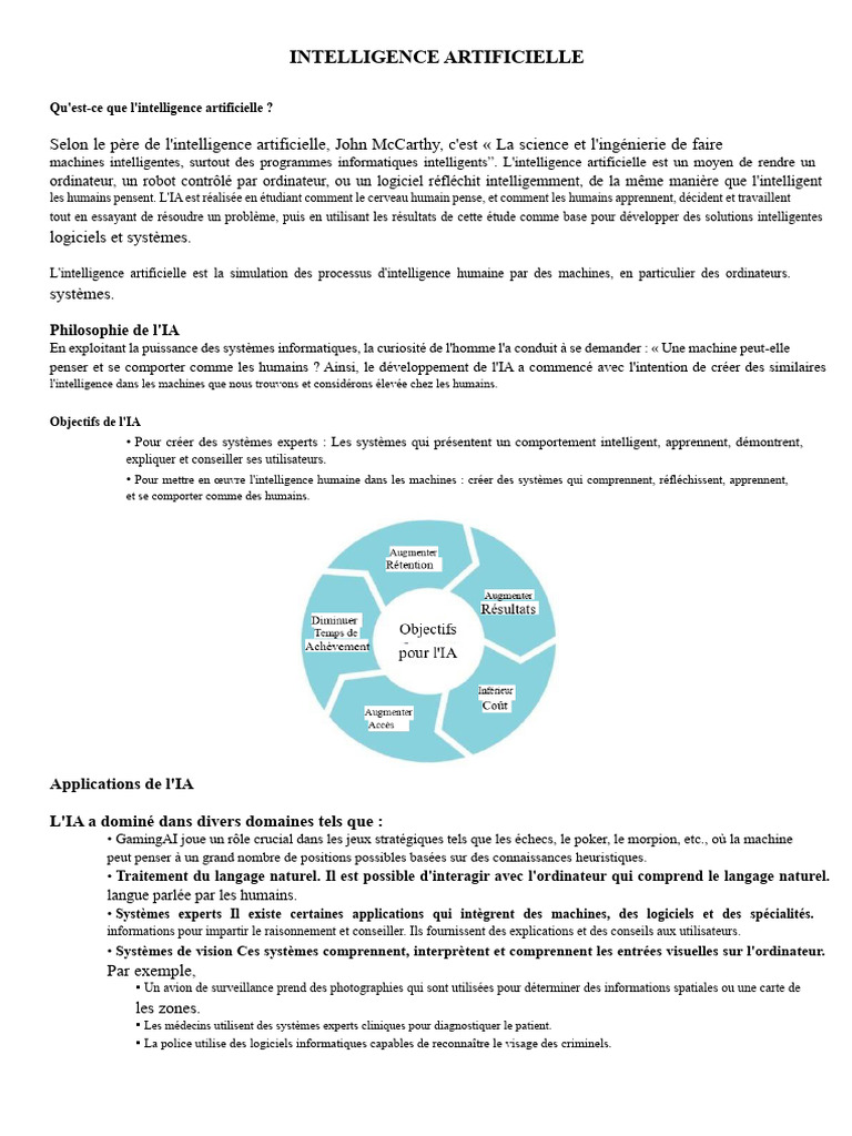 Introduction à l'intelligence artificielle | PDF | Intelligence ...