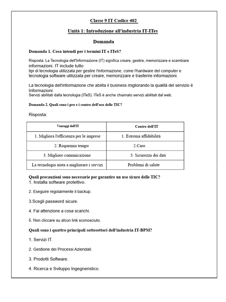 1713943921989.9-IT-note-unità-1 Note Domande e Risposte | PDF