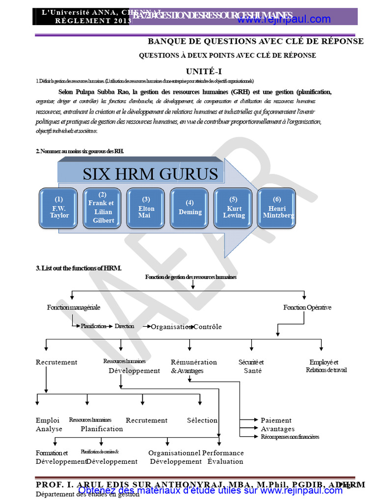 Gestion des Ressources Humaines : Guide Complet | PDF | Gestion des ...
