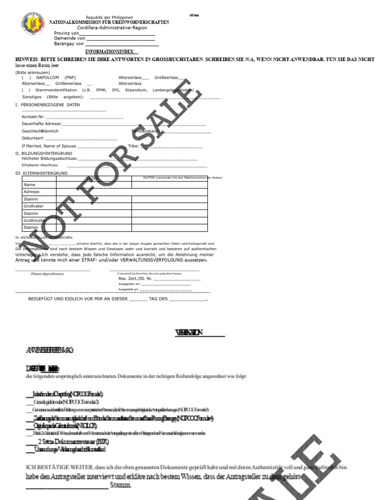 Coc - Form 1 | PDF