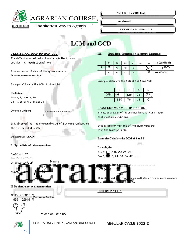 LCM and GCD Concepts Explained | PDF | Algebra | Elementary Mathematics