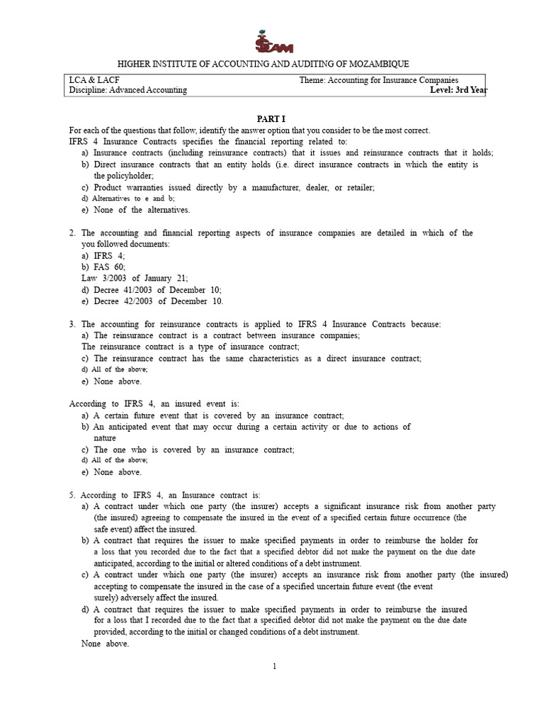 Advanced Accounting for Insurance Companies | PDF | Insurance | Reinsurance