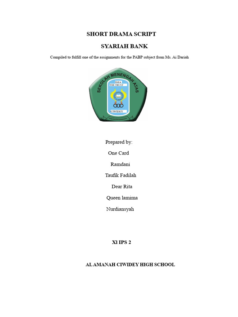 DRAMA SCRIPT Sharia Bank SI-WPS Office | PDF