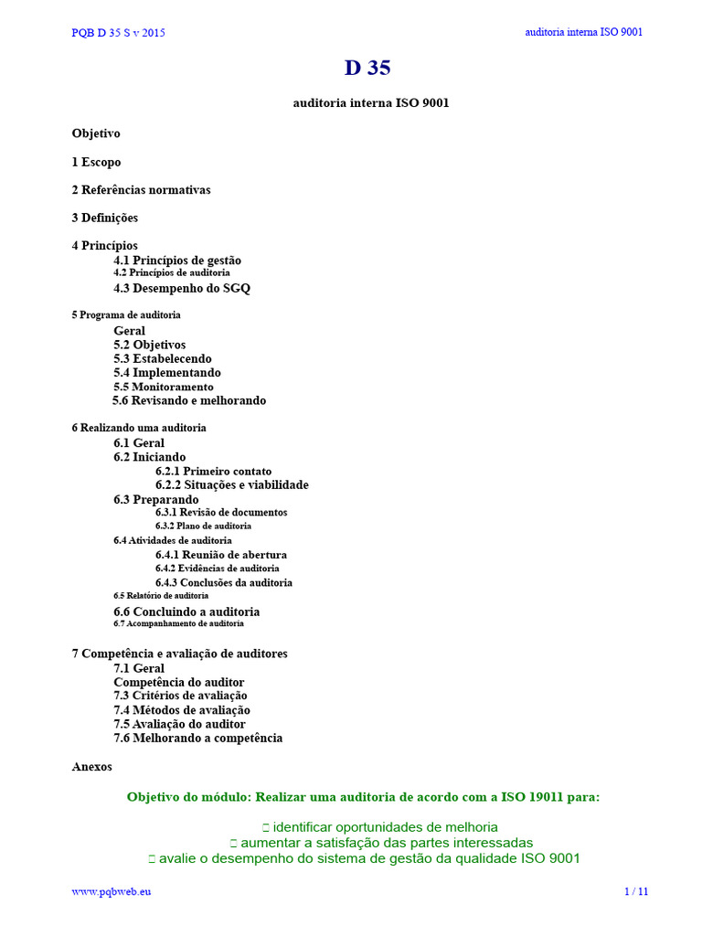 Auditoria Interna ISO 9001: Guia Prático | PDF | Gestão de qualidade ...