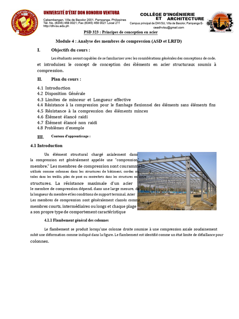 Analyse des membres de compression en acier | PDF | Flambage ...