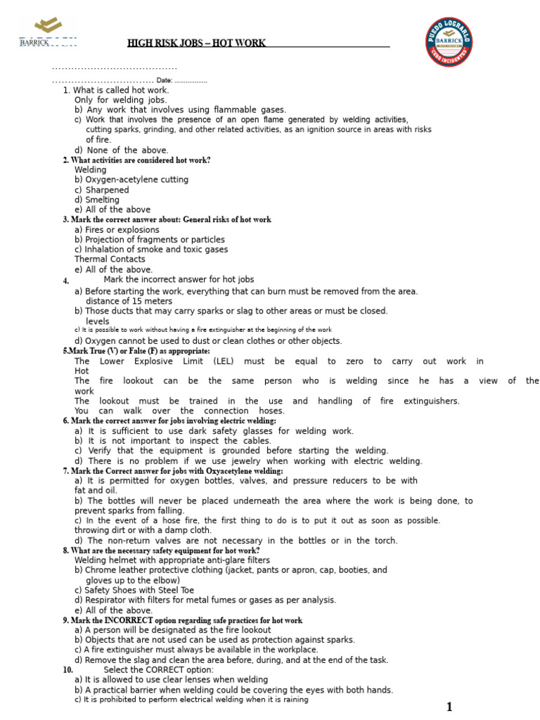 Hot Work Safety Guidelines for Welding | PDF | Welding | Construction