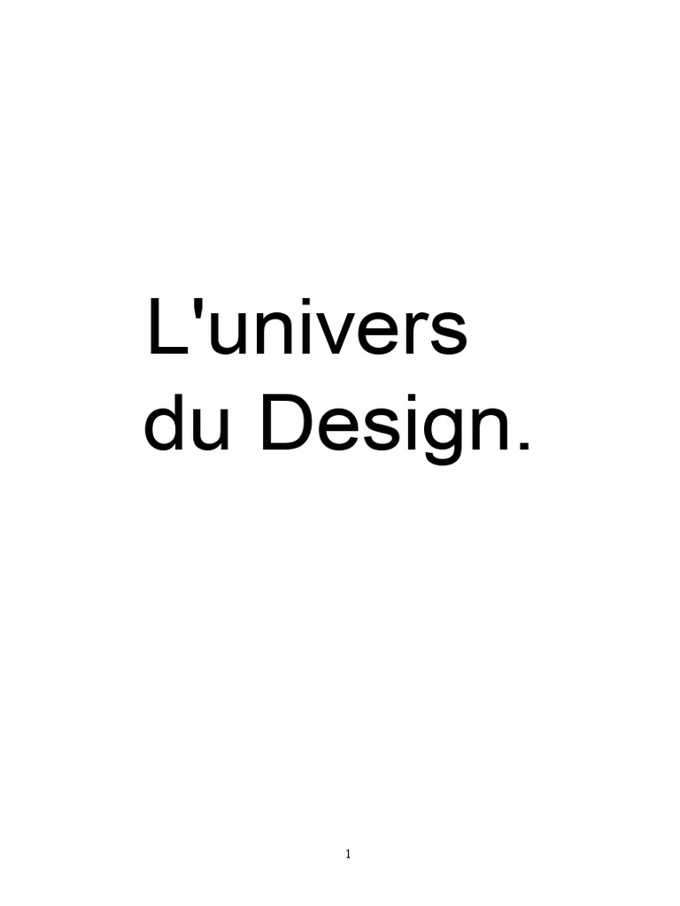 L'univers Du Design | PDF | Conception | Publicité