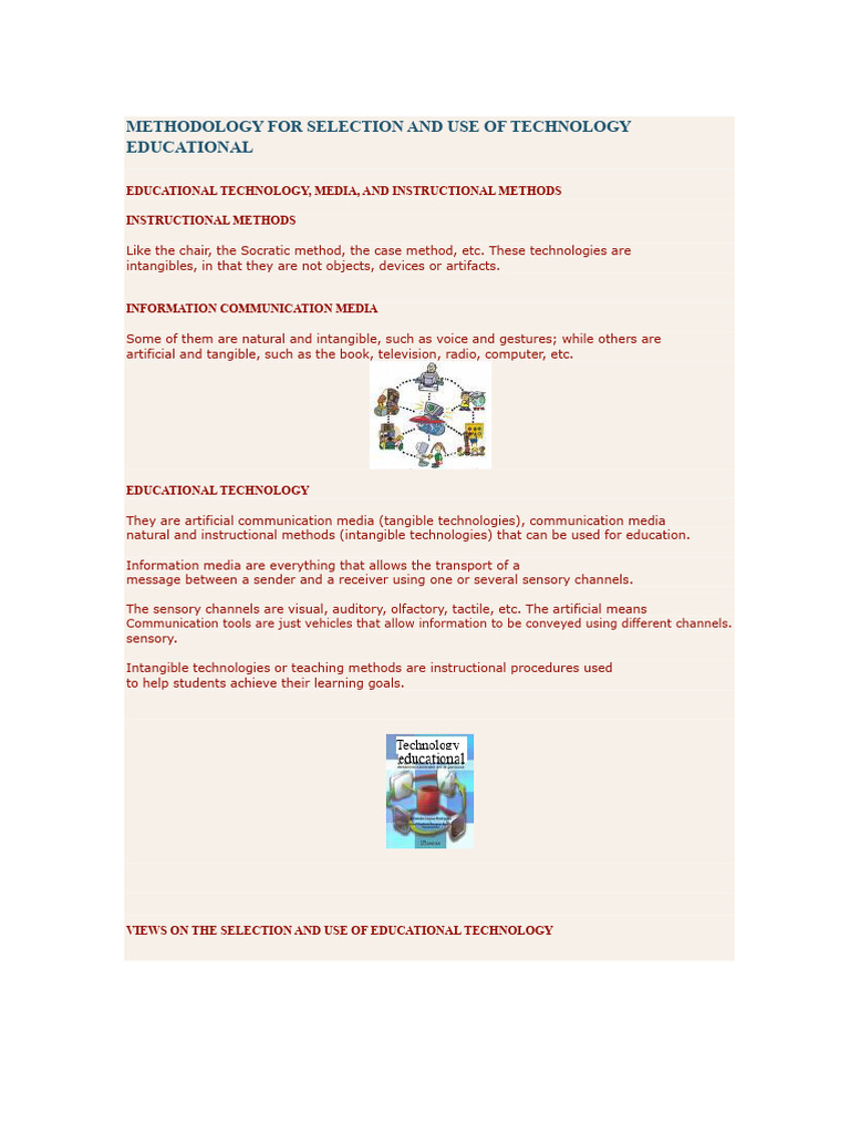 Methodology For Selection and Use of Educational Technology | PDF ...