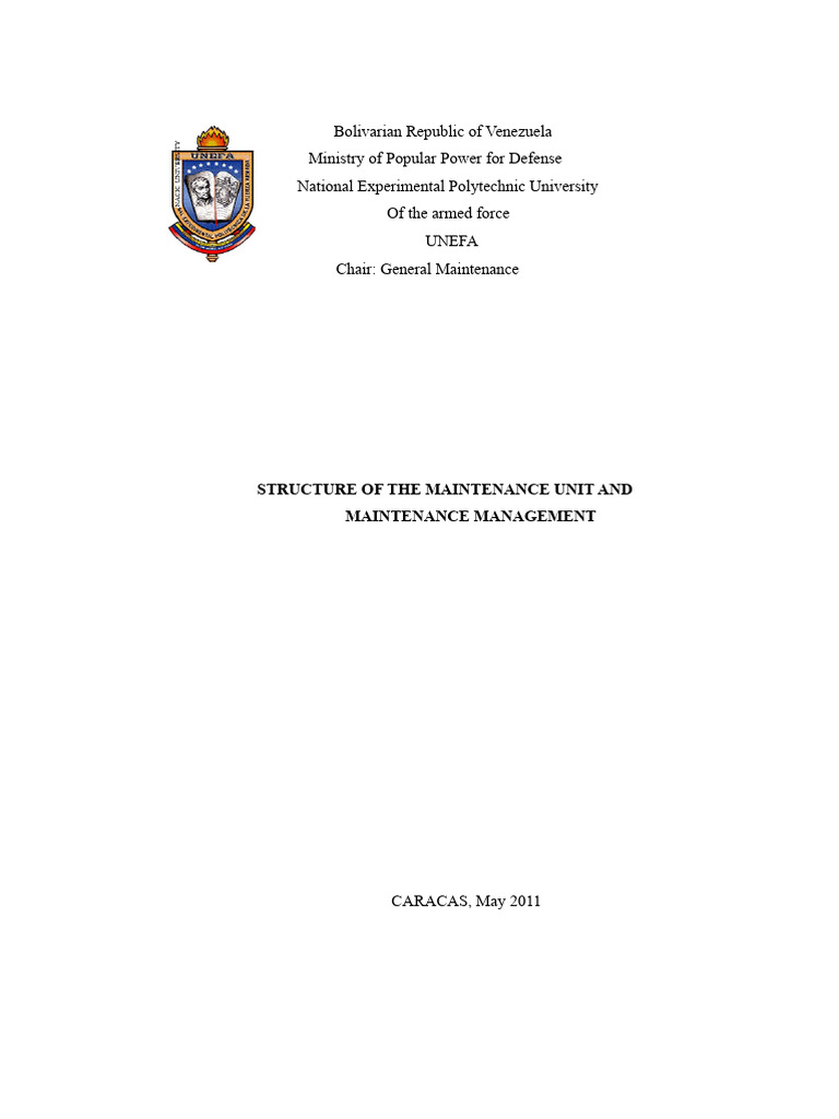 Maintenance Management Structure Guide | PDF | Reliability Engineering