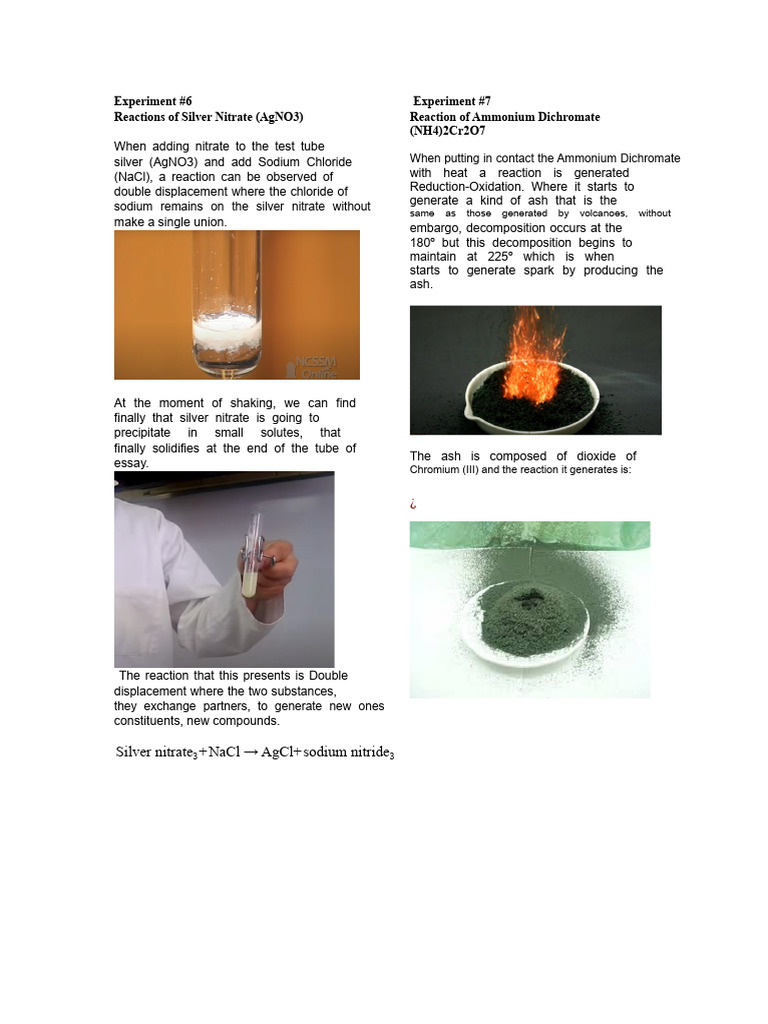 Article (Experiments and Conclusion) | PDF | Chemical Reactions ...
