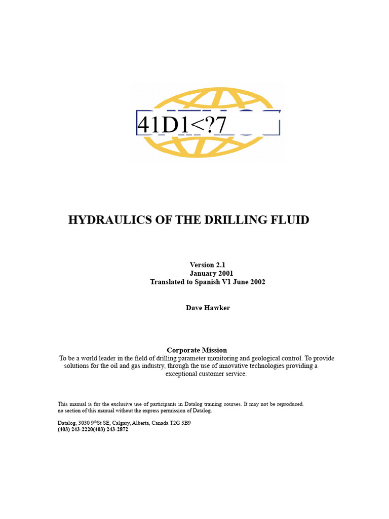 Drilling Fluid Hydraulics Manual | PDF | Viscosity | Shear Stress