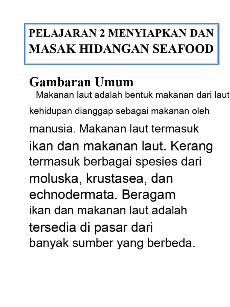 Ikan Dan Kerang | PDF