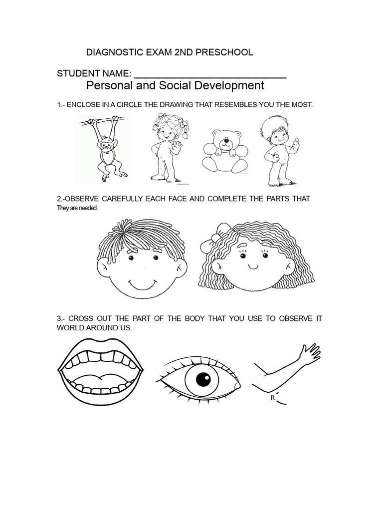 Preschool Diagnostic Exam Template | PDF