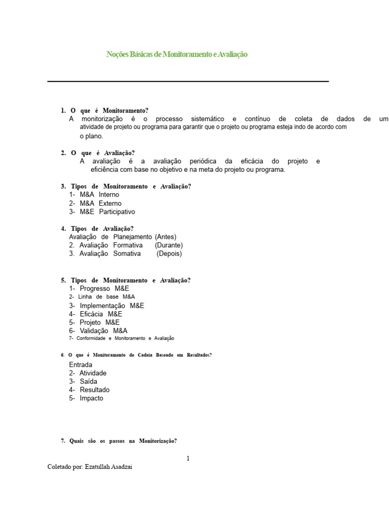 Guia Completo de Monitoramento e Avaliação | PDF | Análise SWOT | Diarreia
