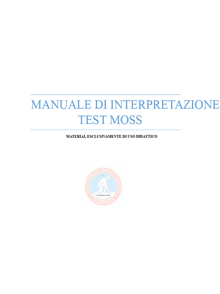 Test Manuale Moss | PDF