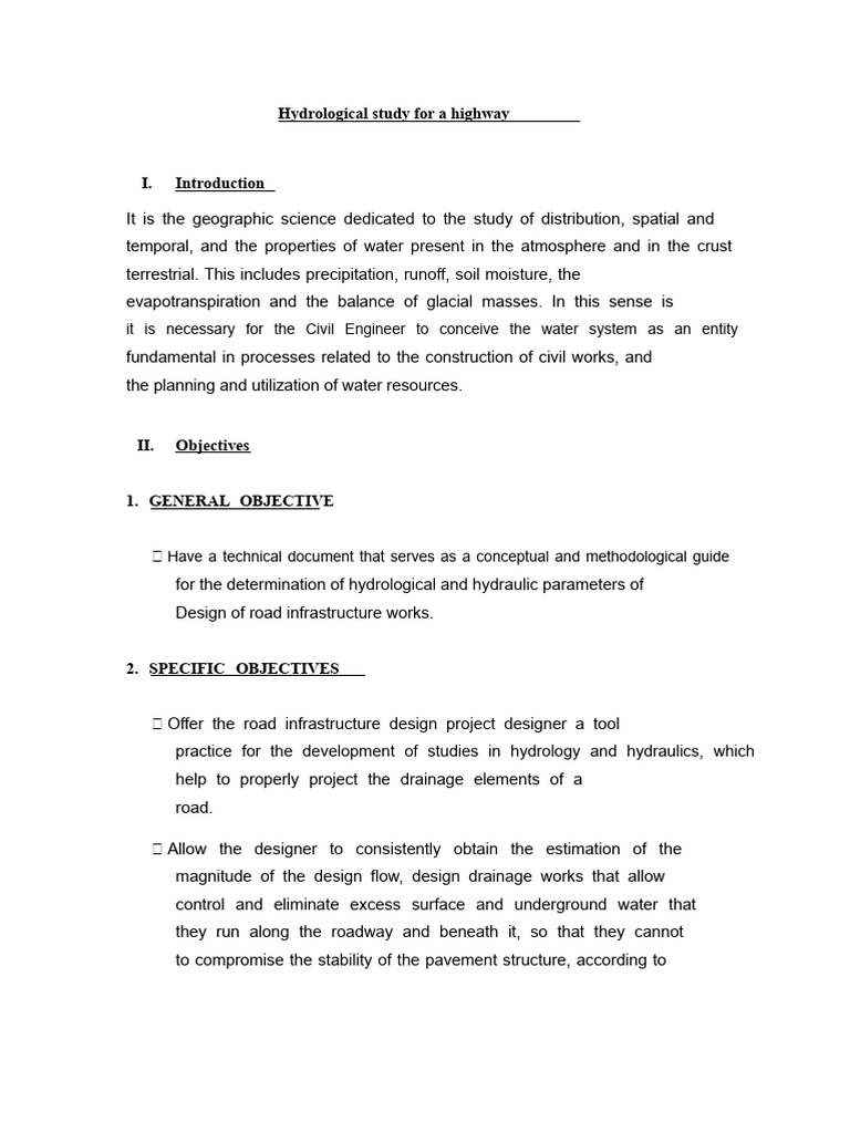 Hydrological Study For A Road | PDF | Hydrology | Drainage Basin
