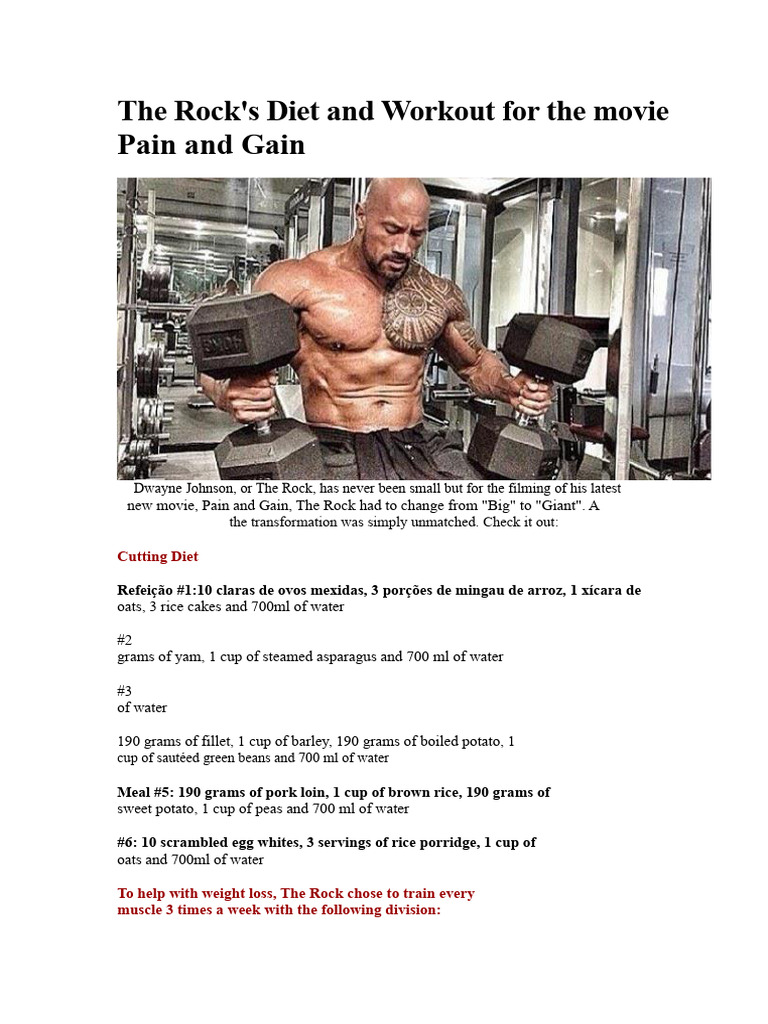 The Rock's Pain and Gain Workout Plan | PDF