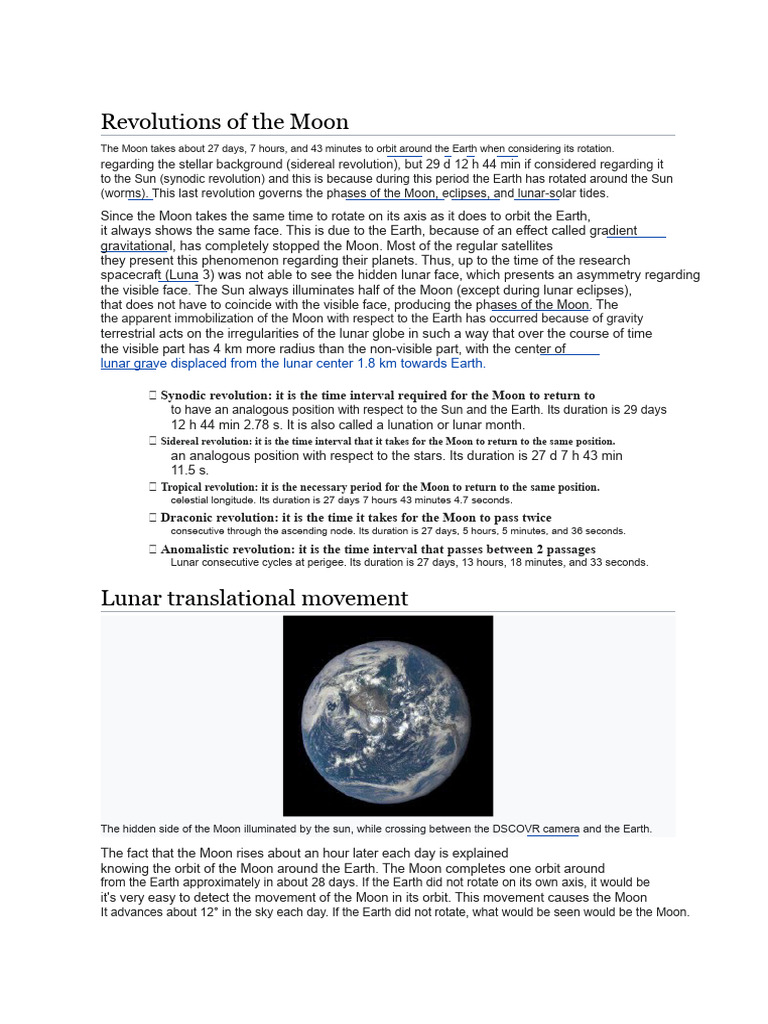 Revolutions of The Moon | PDF | Moon | Astrophysics
