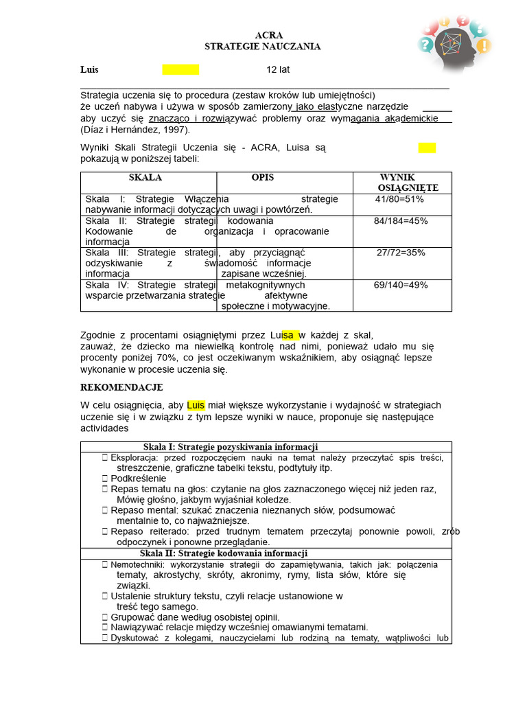 Przykład Raportu ACRA | PDF