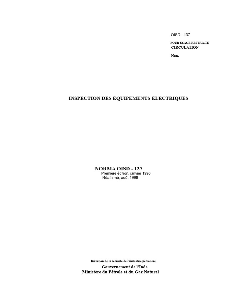 Oisd STD 137 | PDF | Pétrole | Sécurité