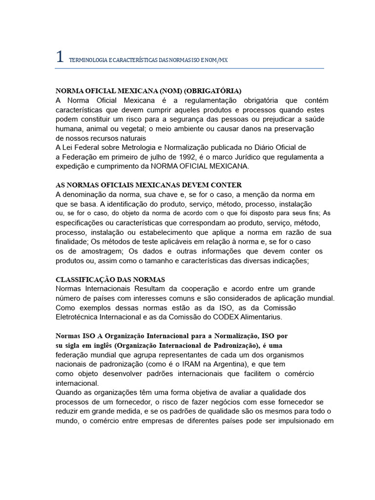 Normas ISO e NOM/MX: Características e Requisitos | PDF | Qualidade ...