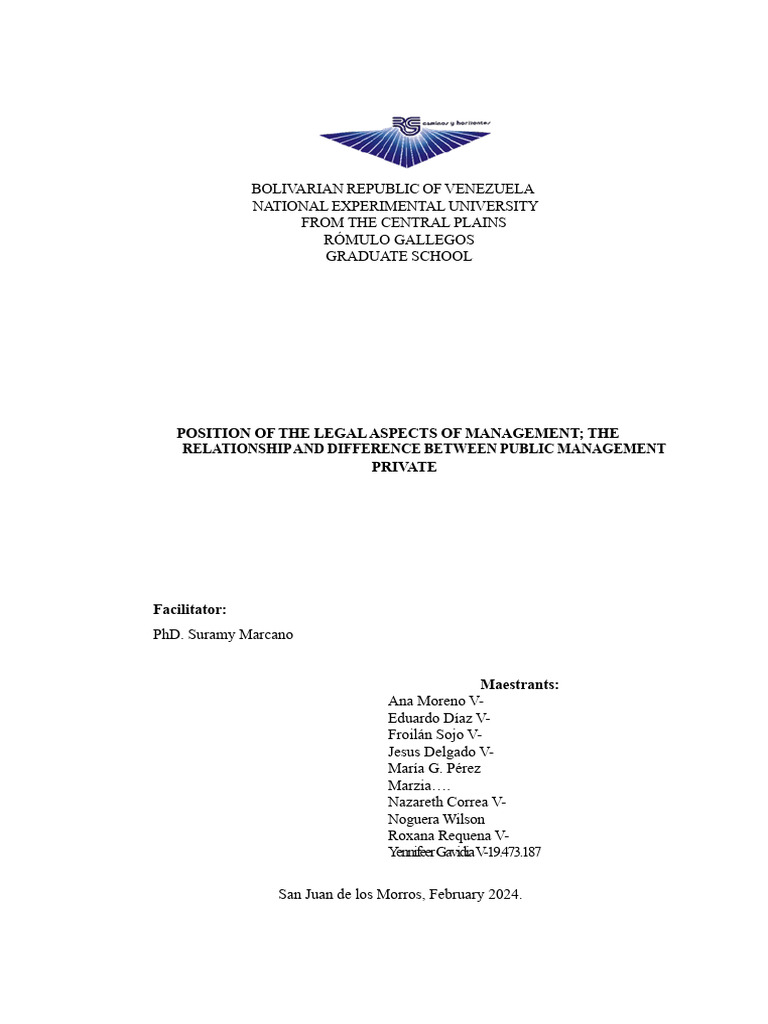 Legal Aspects of Public and Private Management | PDF | Decentralization ...